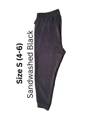 Avia Women's Sandwashed Black Jogger Sweatpants